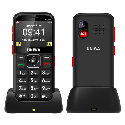 UNIWA V1000 Điện thoại di động dành cho người cao tuổi Với màn hình 2,31' 64MB RAM 0,3MP Camera SOS chức năng