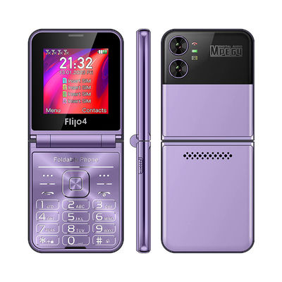 Người cao tuổi F265 2.55''4 thẻ SIM Flip Button Điện thoại 1400mAh Camera Bluetooth FM Radio 2G