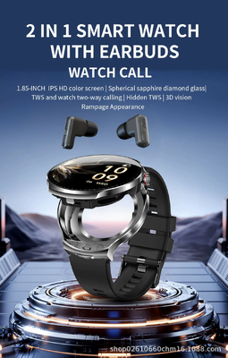 T100 BT Call Wireless 2 trong 1 TWS Earphone Fitness Tracker AI Noise Cancelling Music Headset